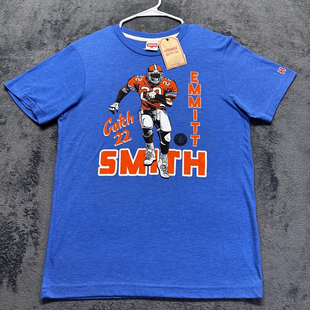 Emmitt Smith Florida Gators Homage T-Shirt Mens Small Royal Blue Catch 22 NWT